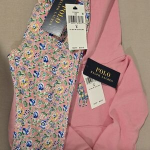 Ralph Lauren Pink Big Pony Hoodie and Floral Leggings Set